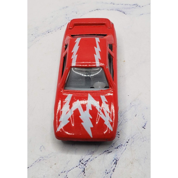 Vintage Collectible Speed Wheels Red Diecast Car With Silver Lighting Bolts - Picture 5 of 8